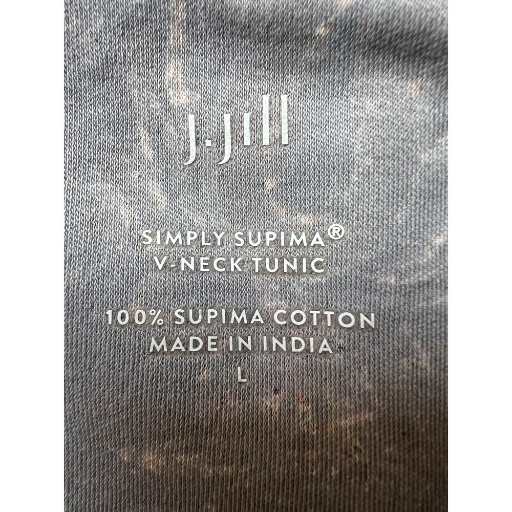 J. JILL SIMPLY SUPIMA V-NECK TUNIC TOP GRAY PAISLEY PRINT WOMENS LARGE - Picture 4 of 11